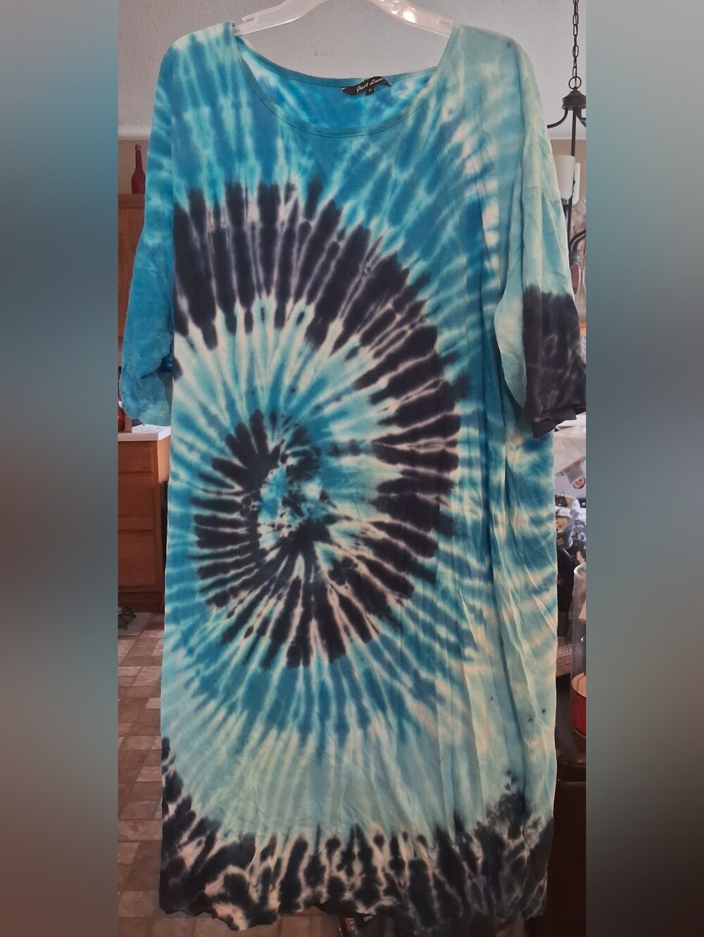 Just Love Blue & Black Spiral Tie-Dye Tunic Tee